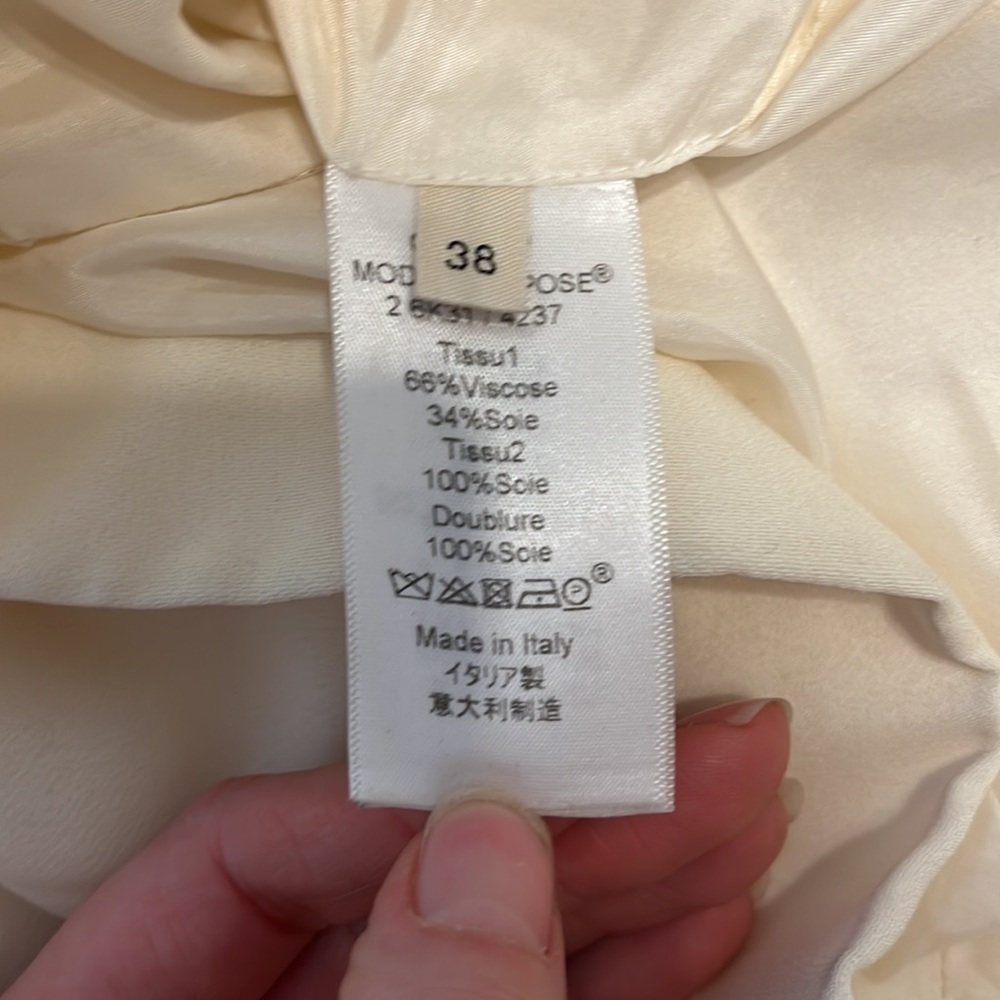 Celine Phoebe Philo color block silk dress green cream - Picture 7 of 13